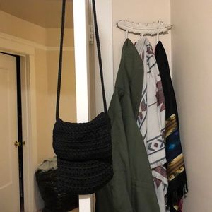 Small knit black satchel